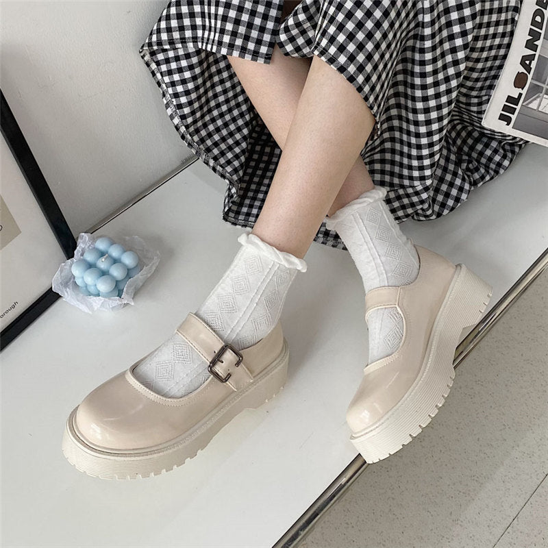 Darianrojas Mary Jane Shoes For Women Spring Chunky Platform Ankle Strap Pumps Woman Thick Bottom Lolita Shoes Cute Harajuku Shoes