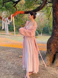 Darianrojas French Romantic Retro Mid-length Suspender Dress Women Niche Sexy Temperament Palace Wind Waist Fairy Skirt Gentle Lace Dress