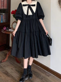 Darianrojas Women Lolita Dress Kawaii Elegant Vintage Dresses Summer Sweet Cute Puff Sleeve Preppy Style Sundress Fashion Robe