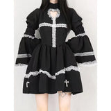 Harajuku Maid Kawaii Lolita Dress Women Costumes Hollow Out Aesthetic Cosplay Lace Trim Y2k Clothes Anime Dresses Woman