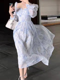 Darianrojas Women Summer Casual Elegant Midi Dress Ladies Vintage Long Sleeve Party Vestidos Female Holiday Clothes