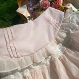 Kawaii Cute Ruffle Skirt Women Pink Sweet High Waist Lace Patchwork Fairycore Mesh A-line Mini Skirt Summer Mori Girl