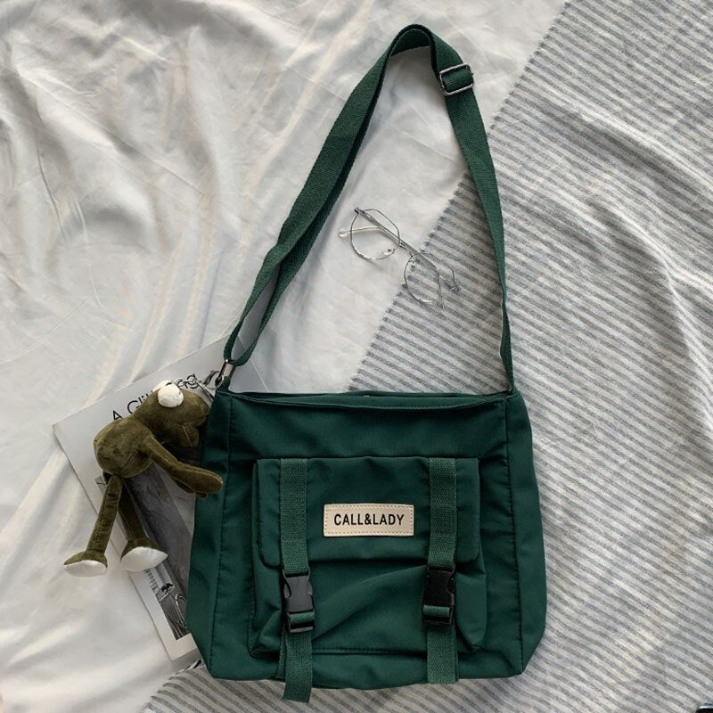 Darianrojas Japanese Simple Messenger Bag Korean Bag Student Nylon Waterproof Canvas Bag Crossbody Bags for Women Satchels