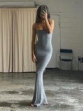 Fashion Sexy Skims Summer Dress Backless Evening Maxi Dress Women Party Club Ladies Bodycon Peach Hip Elegant Long Dresses Woman