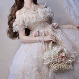 Darianrojas Victorian Retro Lolita Jsk Dress Japanese Women Sweet Lace Floral Embroidery Princess Wedding Dresses Girls Cute Party Vestidos