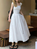 Darianrojas Summer Pure Color Bodycon Midi Dress Office Ladies Slim French Elegant Dress Casual Sleeveless Korean Style Dress Woman