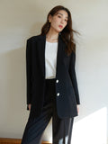 Professional Sense Commuter Style Flip Collar Suit Jacket for Women Spring New Loose Style Office Lady Blazer Suit