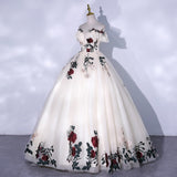 Colorful 3d Flowers Quinceanera Dresses Fluffy Off The Shoulder Vestidos De 15 Anos Quinceanera Plus Size Ball Gown