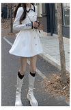 Elegant Women Dress White Long Sleeve New Korean Fashion Office Ladies Girls Kawaii Sweet Fairy Vintage Party Autumn Dress