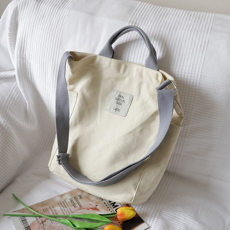 Darianrojas Korean Art Canvas Shoulder Bag Handbag Simple Small Fresh Messenger Bag Casual Cloth Bag Shopping Bag Purses and Handbags