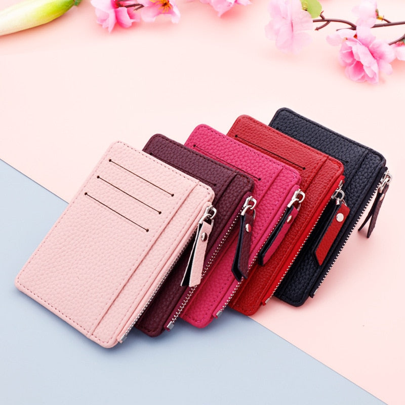 Darianrojas 1PC Small Wallet Credit Multi-Card Holders Package Fashion PU Function Zipper Ultra-Thin Organizer Case Student Women Coin Purse