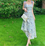Darianrojas Summer Floral Long Dress Women Fashion Lace Bandage Elegant Beach Maxi Dresses Famales Design Sleeveless Midi Strap Dress