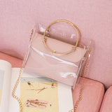 Darianrojas Design Luxury Handbag Women Transparent Bucket Bag Clear PVC Jelly Small Shoulder Bag Female Chain Crossbody Messenger Bags