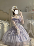 Darianrojas New Lolita Daily Wear Princess Jsk Dress Short Sweet Tea Party Lolita Fashion Chiffon Gothic Sweet Girls Evening Dress