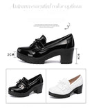 Darianrojas Size 33-43 Women Pumps Bowknot Slip on Tassels Thick Heels Fashion Vintage Women Shoes for Party Leather Footwear