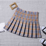 Summer Plaid Skirt Short Women Mini Korean Skirt School Women A Line Checkered High Waist Skirt Female