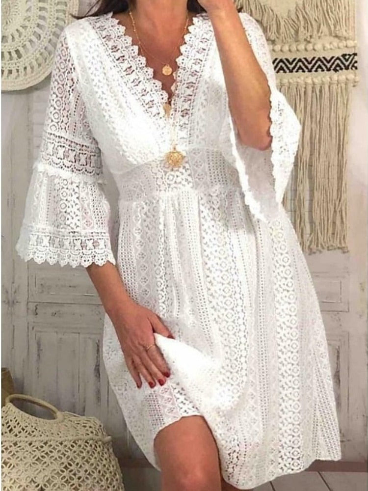 Woman Clothing Summer Dress for Women  In Lace Short Dress Elegant Party Dresses Streetwear Beach Party Sexy Dress