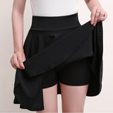 Flared Skirts Women's Basic Shorts Skirt Fashion Versatile Black Casual Mini Skater Medium Pleated Fluffy Skirt Plus Size