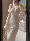 Darianrojas New Women Elegant Vintage Midi Dress Office Ladies One Piece Solid Clothing Summer Femme Fashion Vestidos