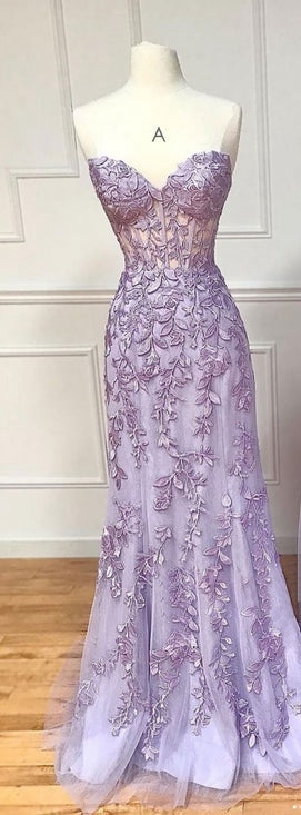 Darianrojas Evening Dresses Long Lace Appliques Crystal Mermaid Sweetheart Sweep Train Corset Back Sleeveless Prom Gowns Women
