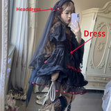 Darianrojas Dark Gothic Lolita Style Dresses Victorian Women Lace Halter Neck Bandage Corset Jsk Dress Japanese Fashion Holiday Party Dress