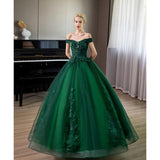Quinceanera Dresses  Elegant Boat Neck Luxury Lace Embroidery Vestidos De 15 Anos Party Prom Vintage Quinceanera Gown