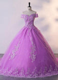 Summer New Pink Quinceanera Dresses Elegant Off The Shoulder Party Dress Sweet Flower Ball Gown Classic Lace Prom Dress