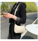 Darianrojas New Women's Fashion Handbags Retro Solid Color PU Leather Shoulder Underarm Bag Casual Women  Handbags