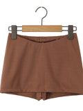Summer Y2K V Low Waist Mini Skirt With short lining Sexy A-line Package Hips Mini Short Skater Party Femme Black Brown
