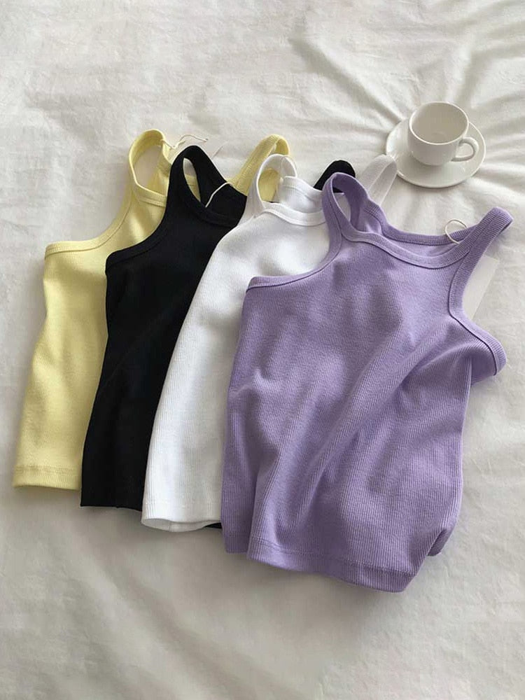 Women Tank Tops Sexy Cropped Top Female Women Summer Camisole Camis Black White Sport Clothes For Women