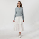 Summer Women Skirts Cotton with Short Lining Beach Skirt Wide Elastic Waist Maxi Skirt,#1101