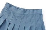 Fashion   woman clothes pure colour pleated skirt cover knee lady skirts