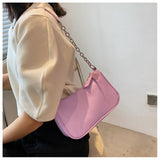 Darianrojas Soft PU Leather Women Purple Underarm Bag Retro Solid Color Ladies Handbags Fashion Design Girls Small Shoulder Bags