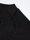 Solid Black Rompers Womens Jumpsuit High Waist Hollow Out Bodycon Playsuit Long Sleeve Sexy Bodysuit Y2k One Piece