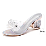Darianrojas New PVC Jelly Sandals Women Crystal Peep Toe High Heels shoes Crystal Transparent Heel Sandals Slippers Pumps Women Shoes