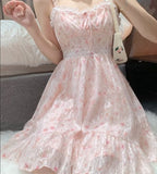 2 Piece Dress Set Women Floral Mini Dress + Casual Blouse Korean Fashion Suits Kawaii Clothing Lolita Dress Party Summer