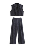 Woman Spring Autumn Vest and Long Pants Sets Women 2 Piece Set Women High Waisted Female Suit