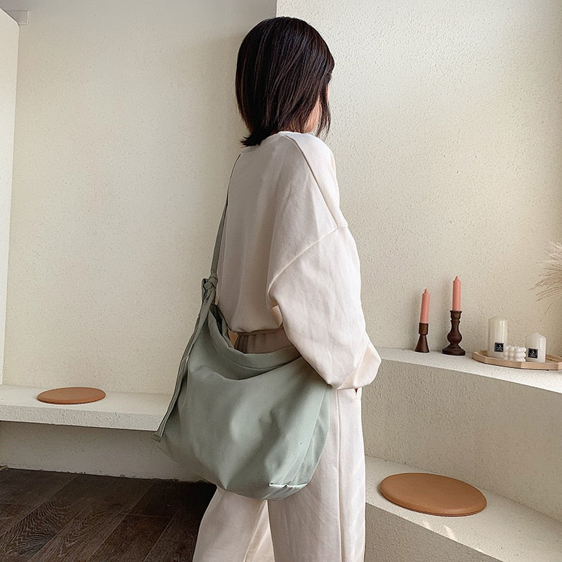 Darianrojas Retro Women's Messenger Canvas Bag Korean Style Ladies One-shoulder Art Lazy Commuter Bag Handbags Women Bags