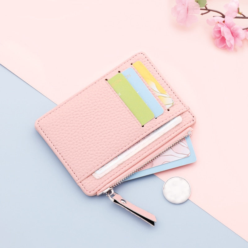 Darianrojas 1PC Small Wallet Credit Multi-Card Holders Package Fashion PU Function Zipper Ultra-Thin Organizer Case Student Women Coin Purse
