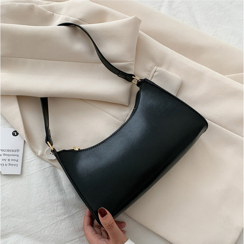 Darianrojas Popular Simple Female Daily Bag Casual PU Leather Sling Handbag Purse Women Elegant Chain Shoulder Crossbody Bag Shopping Bag