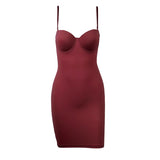 Women Stretch Straight Dress With Underwire Cup Simple Sexy Dresses Spaghetti Strap Tube Bodycon One-piece Pencil Underdress