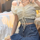 Sets Women Summer Korean Style Sweet Fashion Streetwear Slim All-match Holiday Comfortable Cropped Party Girls Kawaii Elegant