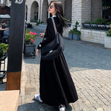 Dress Women Elegant Office Lady Long Sleeve Casual Vintage New Korean Style V-Necked Female Dress Spring Fall Clothing  Chic