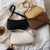 Darianrojas Cute Solid Color Small PU Leather Shoulder Bags for Women Summer Simple Handbags and Purses Female Travel Totes