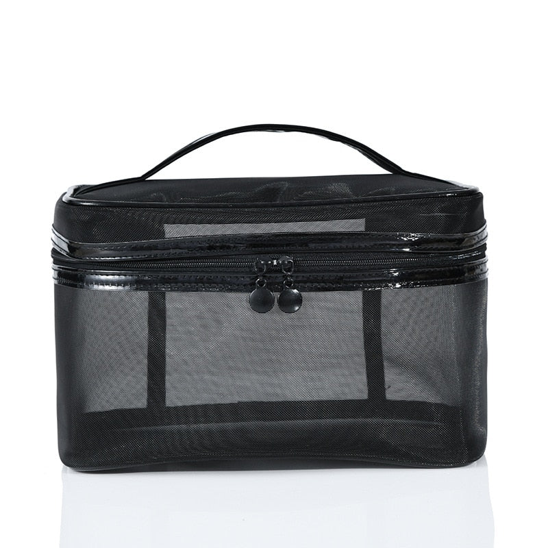 Darianrojas 1PCS Women Men Necessary Portable Cosmetic Bag Transparent Travel Organizer Fashion Large Black Toiletry Bags Makeup Pouch