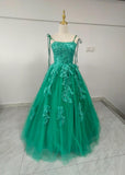 Spaghetti Strap Evening Dress Sexy Backless Party Prom Dress Candy Color High Waist Ball Gown Lace
