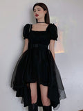 Harajuku Y2k Cyber Alt Dress E Girl Ruffle Hepburn Kawaii Ropa Fairycore Irregular Black Gothic Dresses Emo Mini Lolita Vestidos