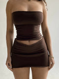 Summer Y2K V Low Waist Mini Skirt With short lining Sexy A-line Package Hips Mini Short Skater Party Femme Black Brown