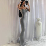 Fashion Sexy Skims Summer Dress Backless Evening Maxi Dress Women Party Club Ladies Bodycon Peach Hip Elegant Long Dresses Woman