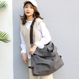 Darianrojas New Ladies Canvas Bag Fashion Fold Female Bag Large Capacity Portable Female Bag Casual One-shoulder Messenger Bag